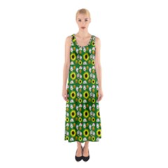 Hawaii Ghost Green Sleeveless Maxi Dress