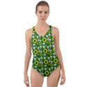 Hawaii Ghost Green Cut-Out Back One Piece Swimsuit View1