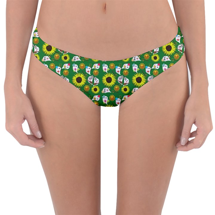 Hawaii Ghost Green Reversible Hipster Bikini Bottoms