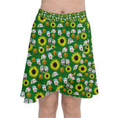 Hawaii Ghost Green Chiffon Wrap Front Skirt