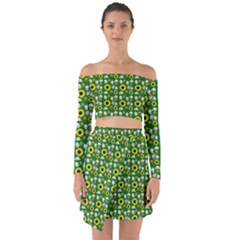 Hawaii Ghost Green Off Shoulder Top With Skirt Set by snowwhitegirl