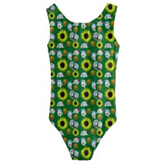 Hawaii Ghost Green Kids  Cut-out Back One Piece Swimsuit by snowwhitegirl