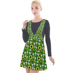 Hawaii Ghost Green Plunge Pinafore Velour Dress by snowwhitegirl