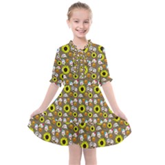 Hawaii Ghost Beige Kids  All Frills Chiffon Dress by snowwhitegirl