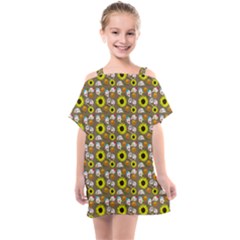 Hawaii Ghost Beige Kids  One Piece Chiffon Dress by snowwhitegirl