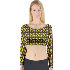 Hawaii Ghost Brown Long Sleeve Crop Top by snowwhitegirl