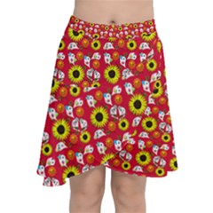 Hawaii Ghost Red Chiffon Wrap Front Skirt by snowwhitegirl