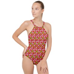 Hawaii Ghost Red High Neck One Piece Swimsuit