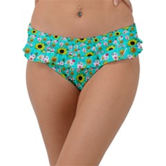 Hawaii Ghost Aqua Frill Bikini Bottom by snowwhitegirl