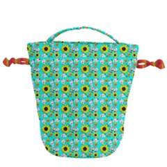 Hawaii Ghost Aqua Drawstring Bucket Bag by snowwhitegirl