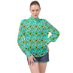 Hawaii Ghost Aqua High Neck Long Sleeve Chiffon Top by snowwhitegirl