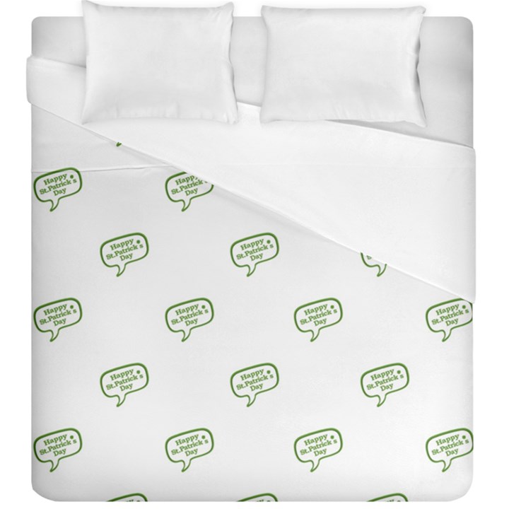 Happy St Patricks Day Symbol Motif Pattern Duvet Cover (King Size)