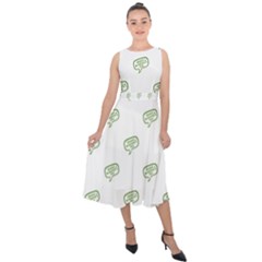 Happy St Patricks Day Symbol Motif Pattern Midi Tie-back Chiffon Dress by dflcprintsclothing