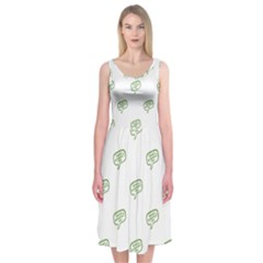 Happy St Patricks Day Symbol Motif Pattern Midi Sleeveless Dress by dflcprintsclothing