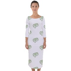 Happy St Patricks Day Symbol Motif Pattern Quarter Sleeve Midi Bodycon Dress by dflcprintsclothing