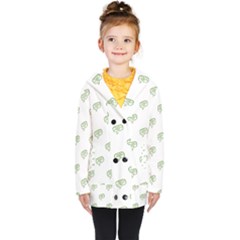 Happy St Patricks Day Symbol Motif Pattern Kids  Double Breasted Button Coat by dflcprintsclothing