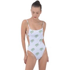 Happy St Patricks Day Symbol Motif Pattern Tie Strap One Piece Swimsuit by dflcprintsclothing