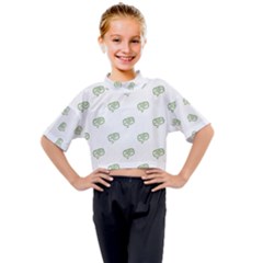 Happy St Patricks Day Symbol Motif Pattern Kids Mock Neck Tee