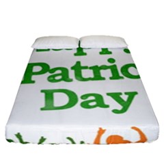 Happy St Patricks Day Design Fitted Sheet (queen Size) by dflcprintsclothing