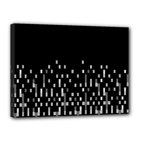 Black And White Matrix Patterned Design Canvas 16  X 12  (stretched) by dflcprintsclothing