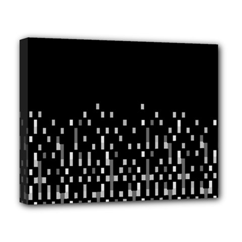 Black And White Matrix Patterned Design Deluxe Canvas 20  X 16  (stretched)