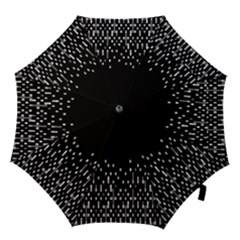 Black And White Matrix Patterned Design Hook Handle Umbrellas (medium)