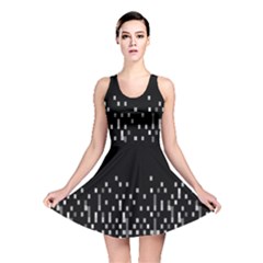 Black And White Matrix Patterned Design Reversible Skater Dress by dflcprintsclothing