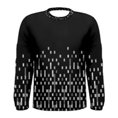 Black And White Matrix Patterned Design Men s Long Sleeve Tee by dflcprintsclothing