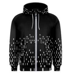 Black And White Matrix Patterned Design Men s Zipper Hoodie by dflcprintsclothing