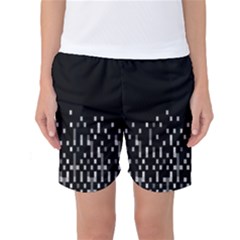 Black And White Matrix Patterned Design Women s Basketball Shorts by dflcprintsclothing