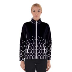 Black And White Matrix Patterned Design Winter Jacket by dflcprintsclothing