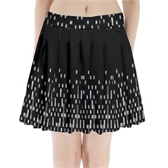 Black And White Matrix Patterned Design Pleated Mini Skirt by dflcprintsclothing