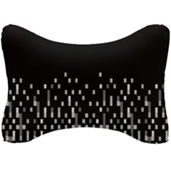 Black And White Matrix Patterned Design Seat Head Rest Cushion by dflcprintsclothing