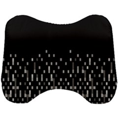 Black And White Matrix Patterned Design Head Support Cushion by dflcprintsclothing