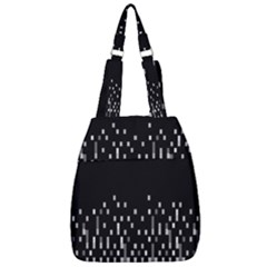 Black And White Matrix Patterned Design Center Zip Backpack by dflcprintsclothing