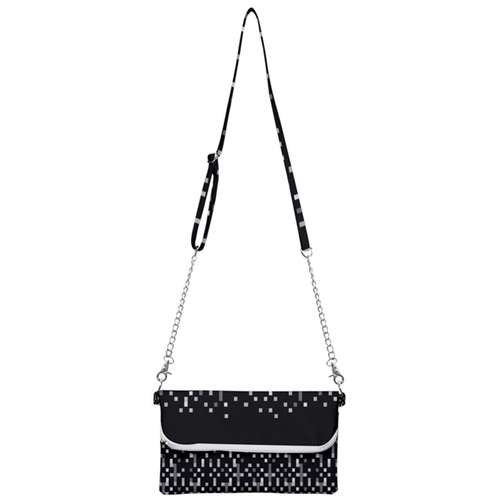 Black And White Matrix Patterned Design Mini Crossbody Handbag