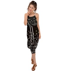 Black And White Matrix Patterned Design Waist Tie Cover Up Chiffon Dress by dflcprintsclothing