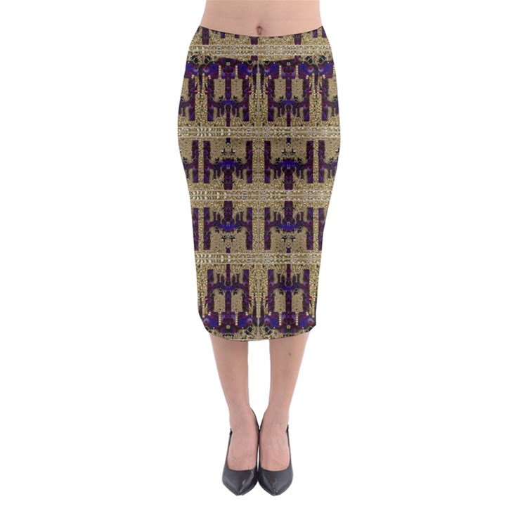 Rainbow Pearls Decorative Midi Pencil Skirt