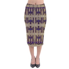 Rainbow Pearls Decorative Velvet Midi Pencil Skirt by pepitasart