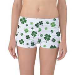 St Patricks Day Pattern Reversible Boyleg Bikini Bottoms by Valentinaart