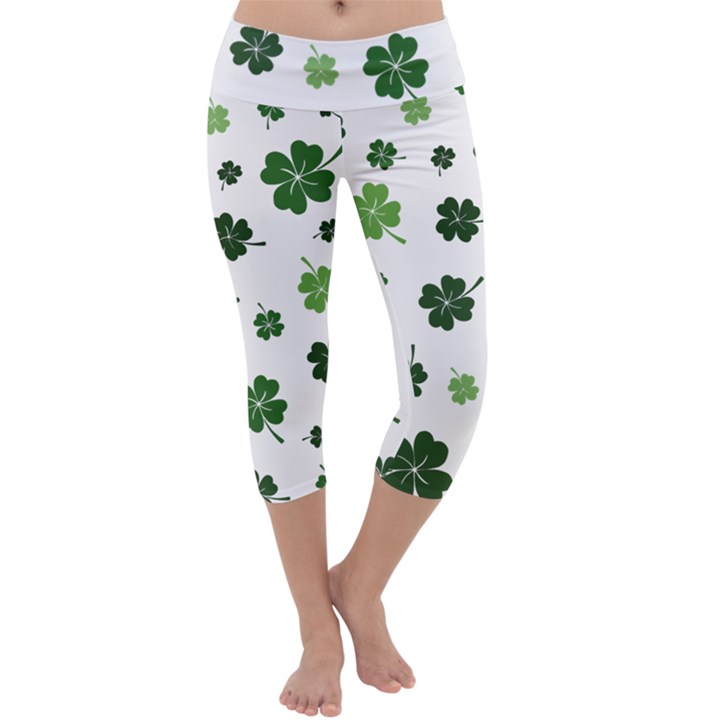 St Patricks day pattern Capri Yoga Leggings