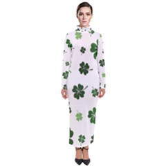 St Patricks Day Pattern Turtleneck Maxi Dress by Valentinaart