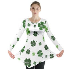 St Patricks Day Pattern Long Sleeve Tunic  by Valentinaart