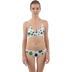 St Patricks Day Pattern Wrap Around Bikini Set by Valentinaart