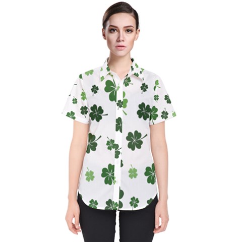 St Patricks Day Pattern Women s Short Sleeve Shirt by Valentinaart