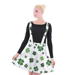 St Patricks Day Pattern Suspender Skater Skirt by Valentinaart