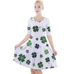 St Patricks Day Pattern Quarter Sleeve A-line Dress by Valentinaart