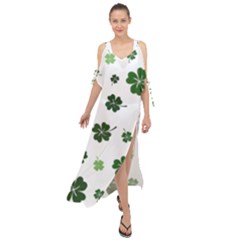 St Patricks Day Pattern Maxi Chiffon Cover Up Dress by Valentinaart