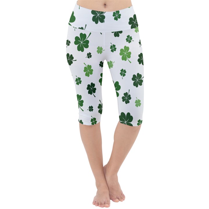 St Patricks day pattern Lightweight Velour Cropped Yoga Leggings