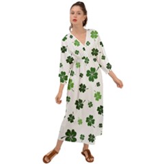 St Patricks Day Pattern Grecian Style  Maxi Dress by Valentinaart